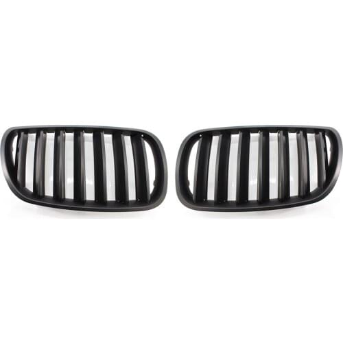 2Pcs Matte Black Front Center Kidney Grille Hood Grill For BMW E83 X3 2007-2010 08 09 51113420087,51113420088