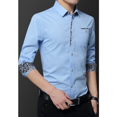2020 New Fashion Cotton Shirt Mens Shirts New Arrivals Slim Fit Male Brand Men Shirt Long Sleeve Male Brand Clothing