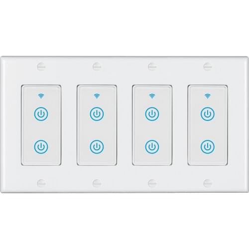2021 Tuya Smart Home Wifi Wall Touch Switch Electric US Smart Light Switch 8Gang Tuya Smart Home Support with Alexa Google Home