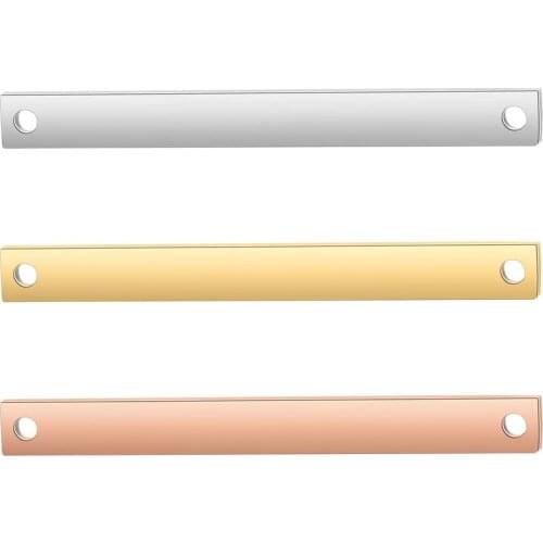 3pcs/lot 3.5*35mm Stainless Steel Tag Connectors Bracelet Making Necklace Charms Pendant DIY Jewelry Handmade Accessories