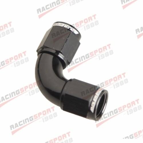 AN-4 AN4 To AN4 -4AN 90 Degree Female To Female Full Flow Adapter Black