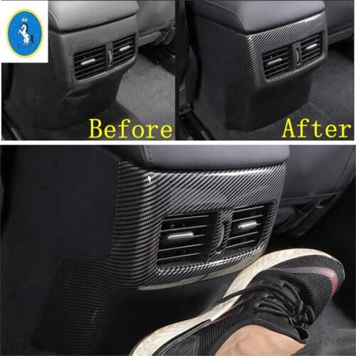 Yimaautotrims Auto Accessory Rear Armrest Box Air Conditioner AC Vent Outlet Anti Kick Panel Cover Trim For Mazda 3 2019 2020