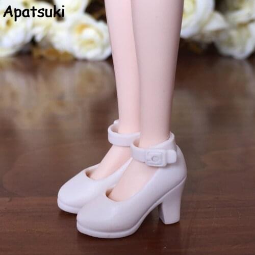 White Fashion Shoes For Blythe Dolls 1/6 High Heel Shoes For Licca Doll Mini Shoes For Momoko 1/6 BJD Doll Accessories