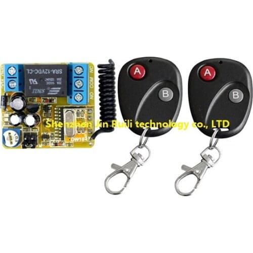 DC12V 1CH Wireless Time delay Remote Control Switch System Transmitter with Two-button Receiver for Appliances Gate Garage Door