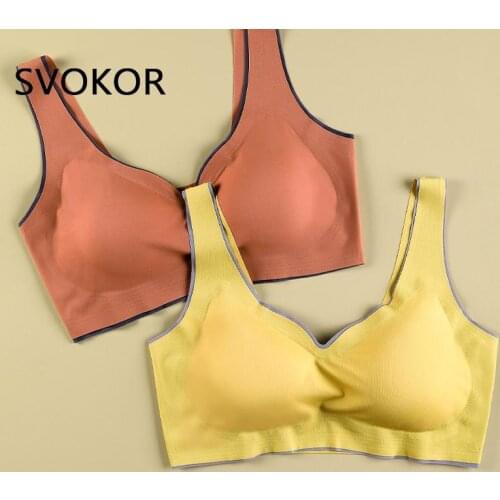 SVOKOR Seamless Women Push Up Bra Sports Underwear Latex Plus Size Female Anti-Bacterial Wireless High Quality Crop Bras Nylon
