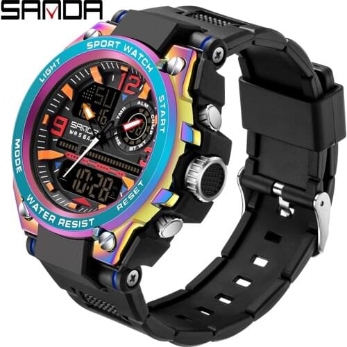 SANDA Men Military Sport Electronic Watch Fashion Symphony Waterproof Shock Top Luxury Clock Digital Wristwatch мужские часы