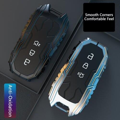 QHCP Zinc Alloy Car Key Case Cover Shell Full Covers Fit For Ford Mustang Explorer F-150 Edge Focus Taurus Escape Everest Escort