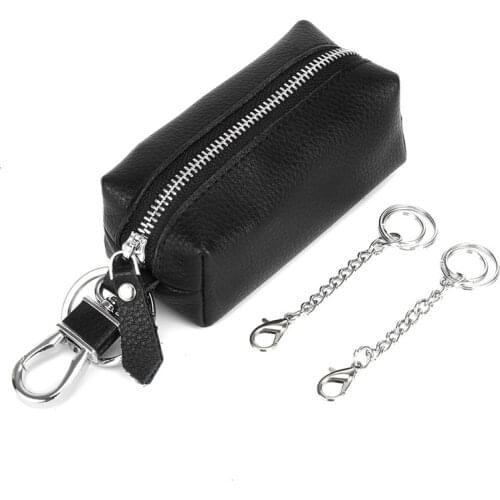 Genuine Cow Leather Men Women Key Bag Small Business Kay Case Women Housekeepers Wholesale Purse Keychain Keychain Wallet