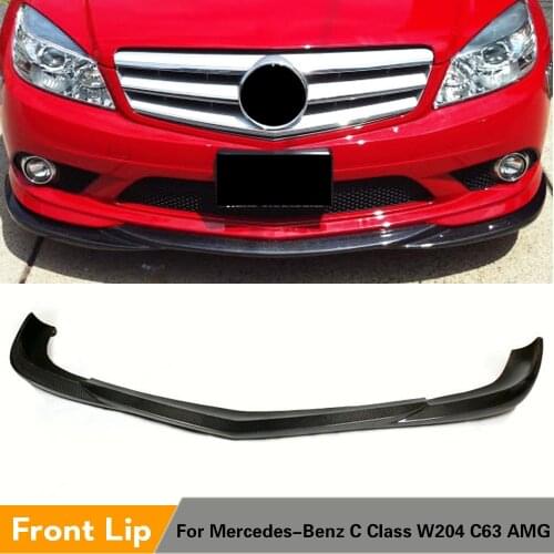 Carbon Fiber Front Bumper Diffuser Lip Spoiler For Mercedes-Benz C Class W204 C63 AMG Sedan & Coupe 2009 -2011 Car Styling