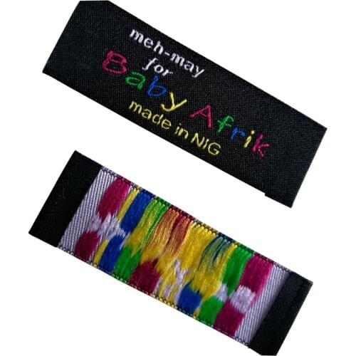 Customized Hand Made With Love Garment Label Sew Name Tags For Clothing Woven Label Famous Brand Logo Customized Fabric Tags