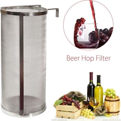 304 stainless steel hop spider filter homemade beer particle hop filter 100x255mm 400 micron filter brewing kettle