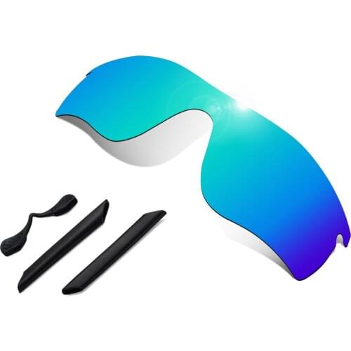 Glintbay 100% Precise-Fit Ice Blue Replacement Lenses and Black Rubber kit for Oakley RadarLock Path Sunglasses