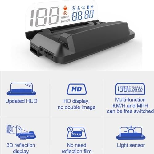 HUD OBD2 Head Up Display L3 Digital Car Speedometer Mileage Odometer Speed Monitor With Fuel Level Voltage Coolant Temperature