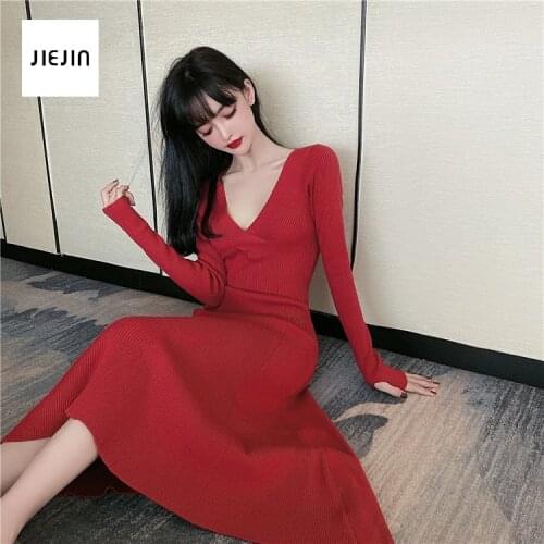 Модные трикотажные платья JIEJIN China At AliExpress