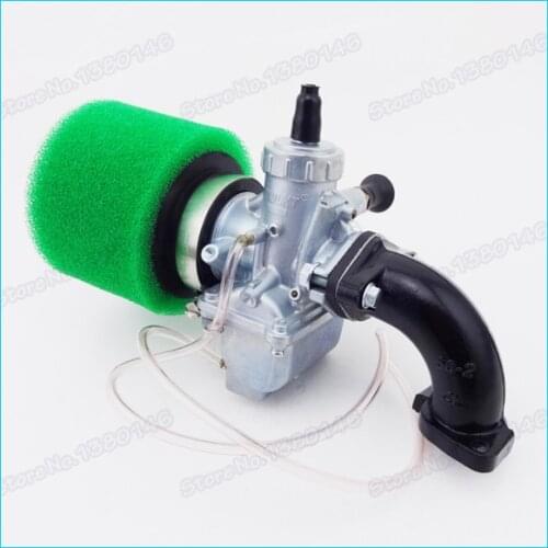 26mm Molkt Carburetor Carb & 45mm Green Air Filter & Manifold Intake Pipe For 125 140cc 150cc Lifan YX Pit Dirt Bike Motorcycle