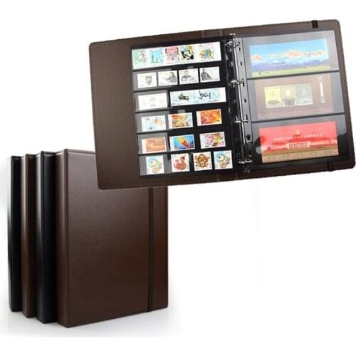 Coin albums leather cover collecting album pages 3 colors 4 holes