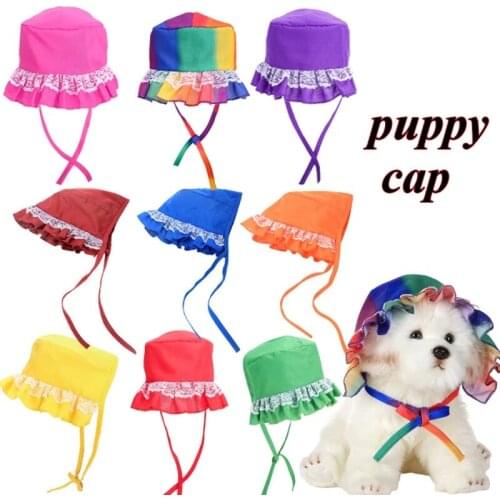 Pet Lace Thin Sunhat Outdoor Accessories Pet Dog Windproof Travel Sports Sun Hat Solid Color Fashion Not Leaking Cap