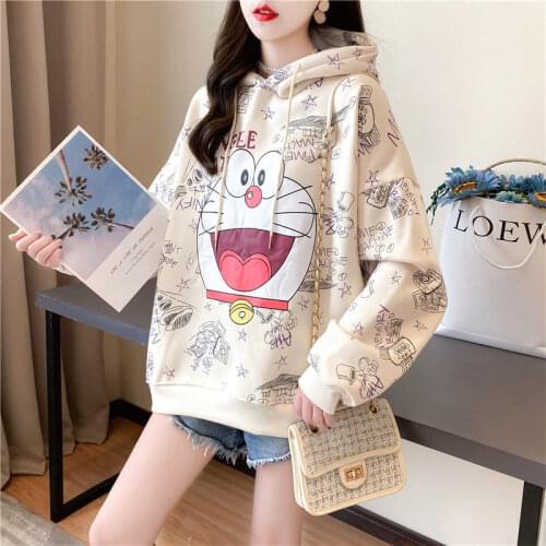 Cute Jaapan Cartoon Sweatshirts Autumn Gothic Harajuku Hoodie Funny Streetwear Oversized Doraemon Punk Amine Hip Hop Tops Femme
