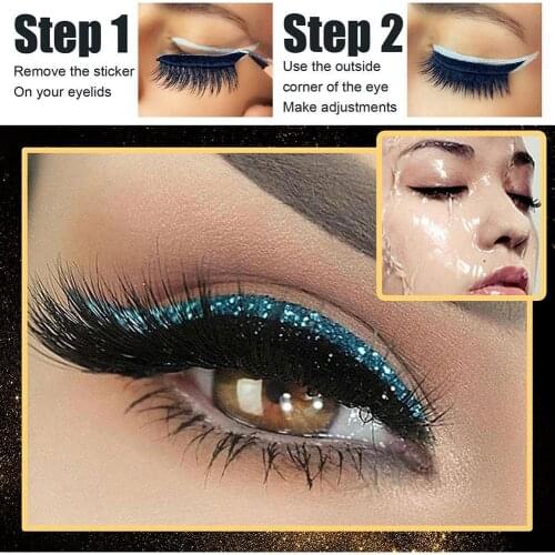 Reusable Eyeliner Eyelash Stickers Eyelid Tape Invisible Self-adhesive Eye Line Strip Sticker Sexy Smoky Eye Makeup Tool 4 Pairs