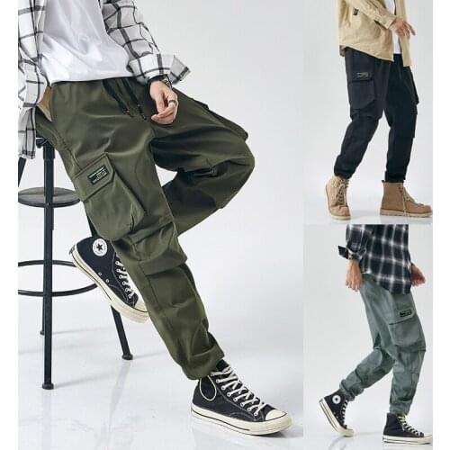 Fashion Men Multi-pocket Elastic Waist Design Harem Pant Street Hip Hop Casual Trousers Joggers Male Army Cargo Pants M-8XL