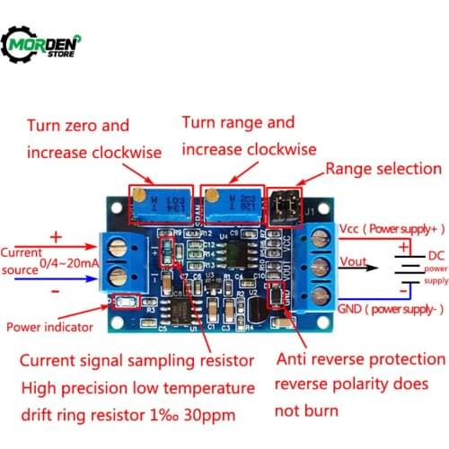 Signal Converter Module Current To Voltage Module 0 -20mA/4 -20mA to 0- 3.3V/0 -5V/0 -10V Voltage Transmitter Dropship