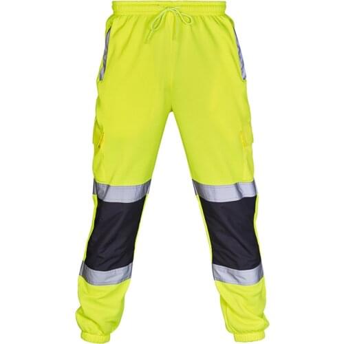 Men Road Work High Visibility Overalls Casual Pocket Work Casual Trouser Pants Waterproof Pants Sweatpants Pantalon Hombre