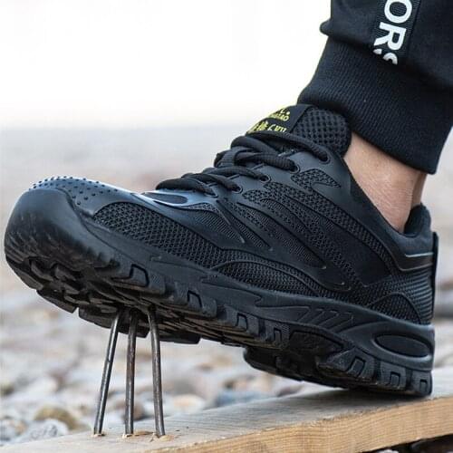 Insulation 6KV Men Safety Shoes Steel Toe Cap Puncture Proof Midsole Lightweight Fashion Work Shoes Black Safety Boots Plus size