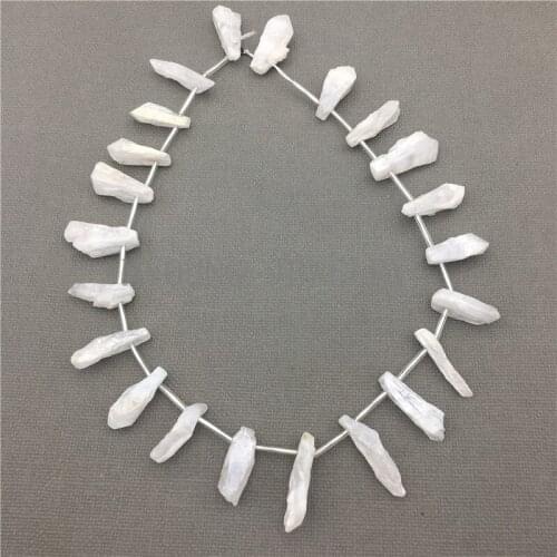 MY0643 Raw Clear Quartz Pillar Beads,Titanium Rock Crystal Stick Point Beads For Necklace or Bracelet Making