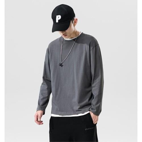 Obrix Casual Style Solid Color Cotton O-Neck Long Sleeve Male Sweatshirt Comfortable Breathable Jumper For Men