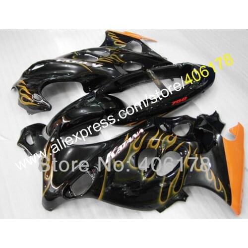 Cheap Price 2005 2006 Motorcycle Fairing For Suzuki Katana GSX750F GSX600F Yellow Flame Bodywork Fairing Kit