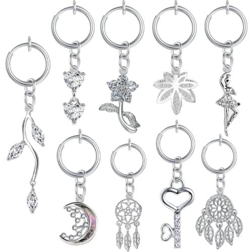 Fake Clip on Belly Button Rings Faux Navel Rings Non Piercing Stainless Steel Silver Nombril Ombligo Belly Button Rings