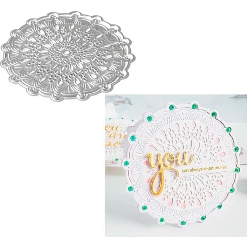 Suitable for Christmas metal cutting die and DIY scrapbook album 3D greeting card making creative round background frame 2021