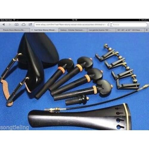 Strong 1sets of viola ebony fittings with tuner / tail gut / chinrest screw