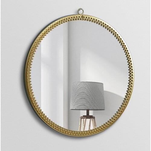 Aesthetic Round Mirror Modern Unique Bathroom Minimalist Nordic Mirror Dressing Hanging Wall Miroir Mural Room Decoration EI50JZ