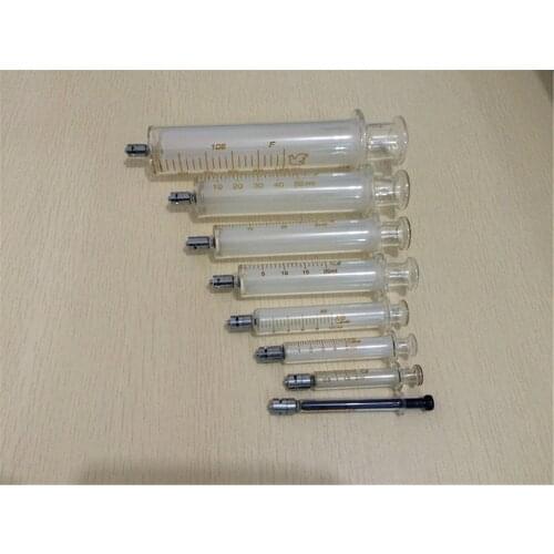 1ml 2ml 5ml 10ml 20ml 30ml 50ml 100ml Glass Syringe Luer Lock Injector Lab Glassware Recycling Sampler For Experiment