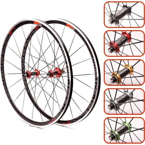 Ultra-light 700C Straight Pull Flat Spokes Road Bicycles Wheel Set V / C Brake Carbon Fiber Tube Hub 30MM Aluminum Alloy Rim