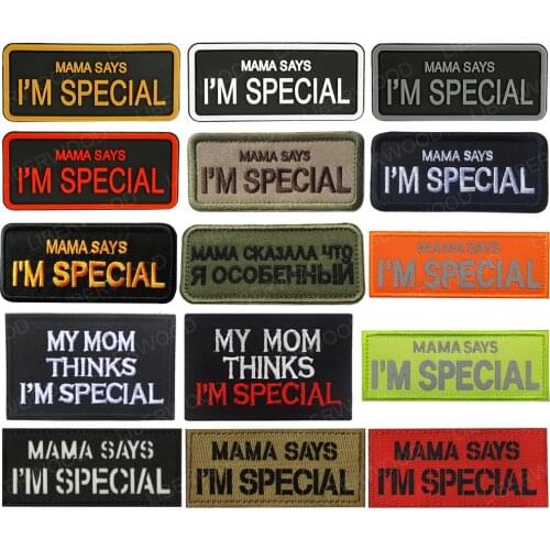 MAMA SAYS I'M SPECIAL Funny Words Saying Tactical Embroider Hook/Loop Patch