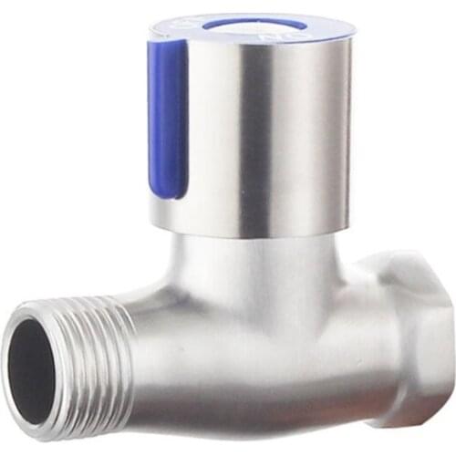 Stainless Steel Angle Valve G1/2 Thread Triangle Valve Hot and Cold Water Valve Bathroom Connector for Toilet Basin Water Heater