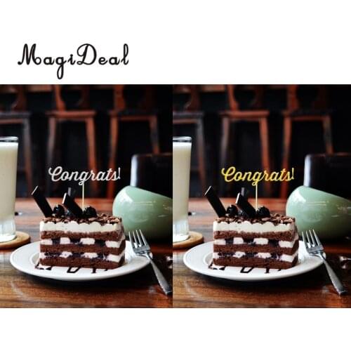 Pack of 20 Congrats Letters Cake Toppers Cupcake Picks Graduation Retirement Party Food Cake Decorations
