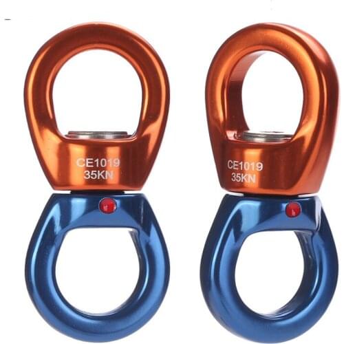 Rope Swivel Connector 35KN 8 Shape Outdoor Rock Climbing Safety Rotational Device Aluminum Magnesium Alloy 360 Universal Rotator