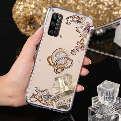 Diamond Mirror Case For Huawei Honor 8 9 10 Lite 20 30 7C 7A Pro 9A 9X 9S 8X 30i 30S 20s 10i Cases Nova 6 SE 7SE 5T 4e 3e Cover