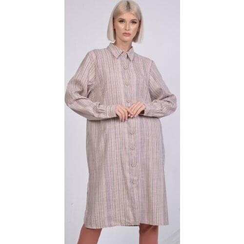 LADY TUNIC SORALLİNE 4185 PURPLE LINEN TUNIC LINEN