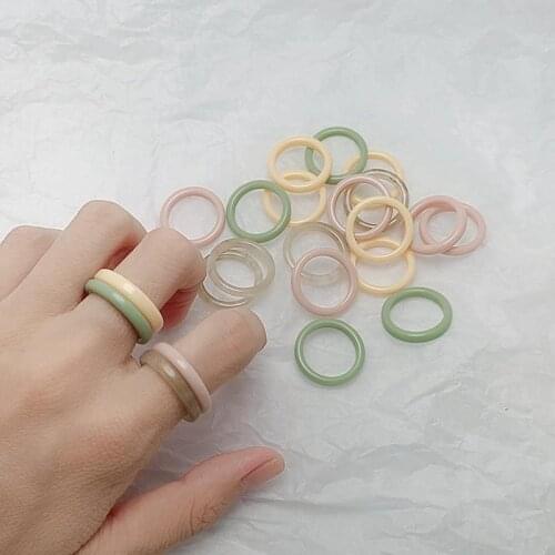 Womens Rings Colorful Jewellery Midi Finger Resin