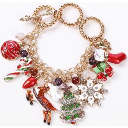 Women Fashion Vintage Charms Bracelet Bangles Chain Links Bracelets Christmas Jewelry Gift DIY Sweet Cute стимпанк одежда