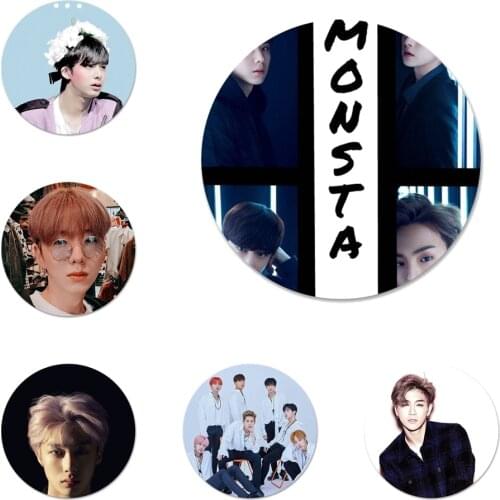 KPOP BAND MONSTA X Icons Pins Badge Decoration Brooches Metal Badges For Backpack Decoration 58mm