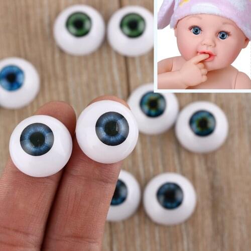 1Pair 20/22/24mm Doll Realistic Half Round Hollow Back Fake Eyes Eyeballs for DIY Mask Doll Bear Animal Making Doll Eyes Toys