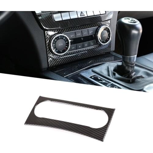 1 Pcs Carbon Fiber ABS For Mercedes Benz C Class W204 2011-2013 Central Control Air Conditioning Knob Frame Trim Car Accessories