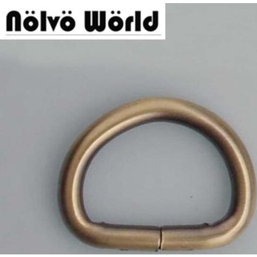 100pcs 4.0mm 20mm 3/4 inch inside brushed antique brass open d ring hardware metal d-ring for handbag
