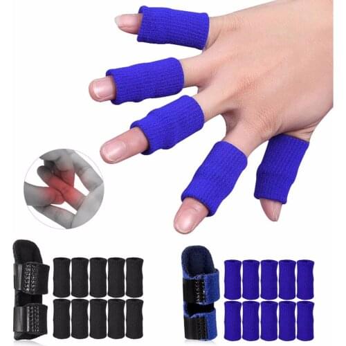 11 Pcs/Set Finger Guard Sleeve Splint Suit Adjustable Finger Support For Trigger Finger Arthritis Ligament Pain