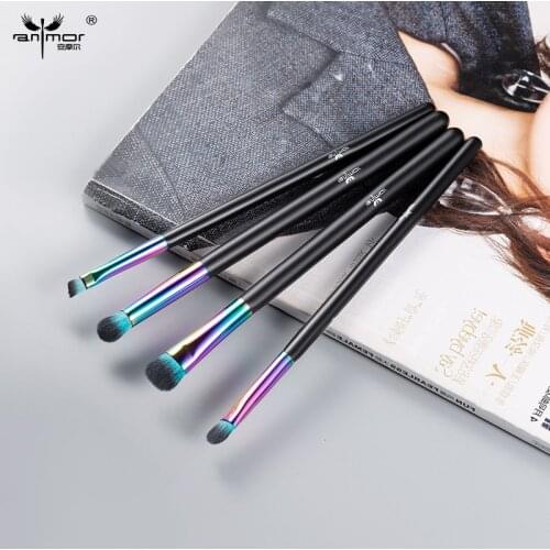 Anmor 4Pcs Makeup Brush Set Synthetic Hair Eyebrow Eye Shadow Blending Concealer Make Up Brushes Pinceaux Maquillage